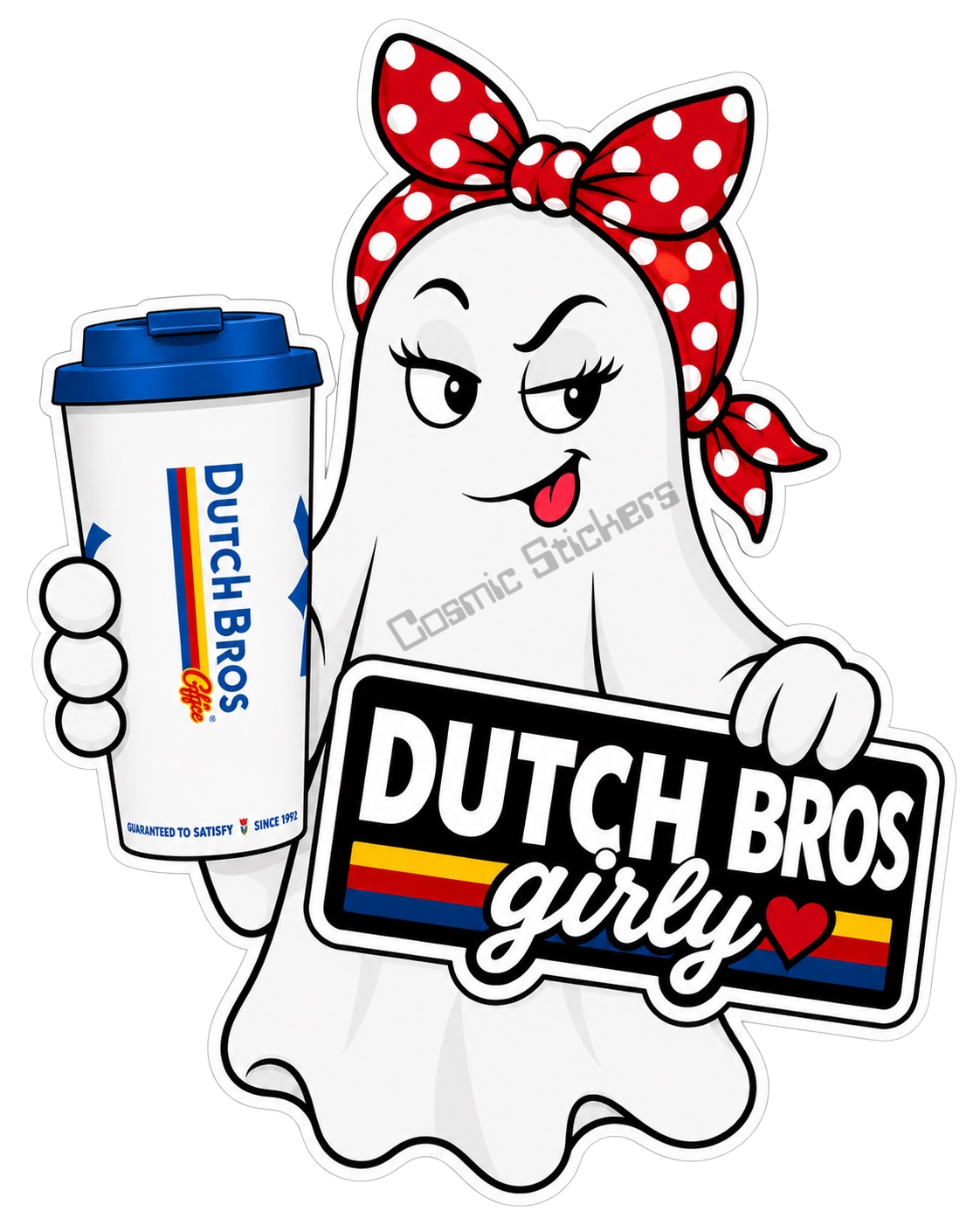 Fan-Made Boo Crew – Spectral Sip | Dutch Bros Inspired Vinyl Sticker