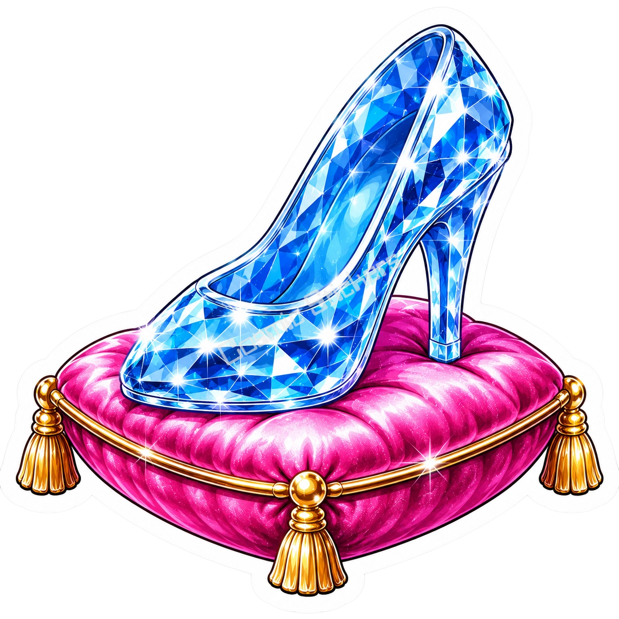 Glass Slipper Collection - Pink Pillow premium die-cut vinyl sticker by Cosmic Stickers