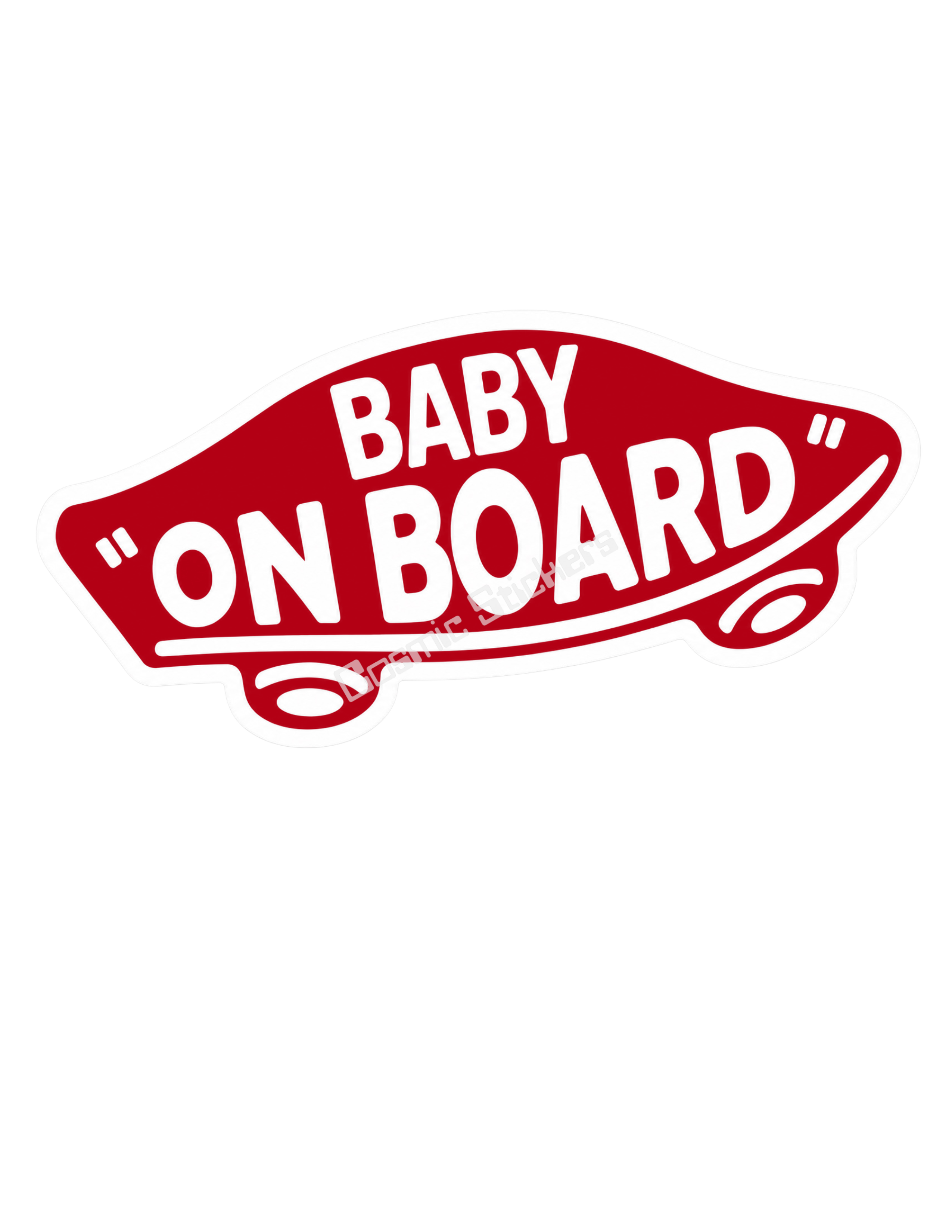 Baby On Board - Red Skateboard 