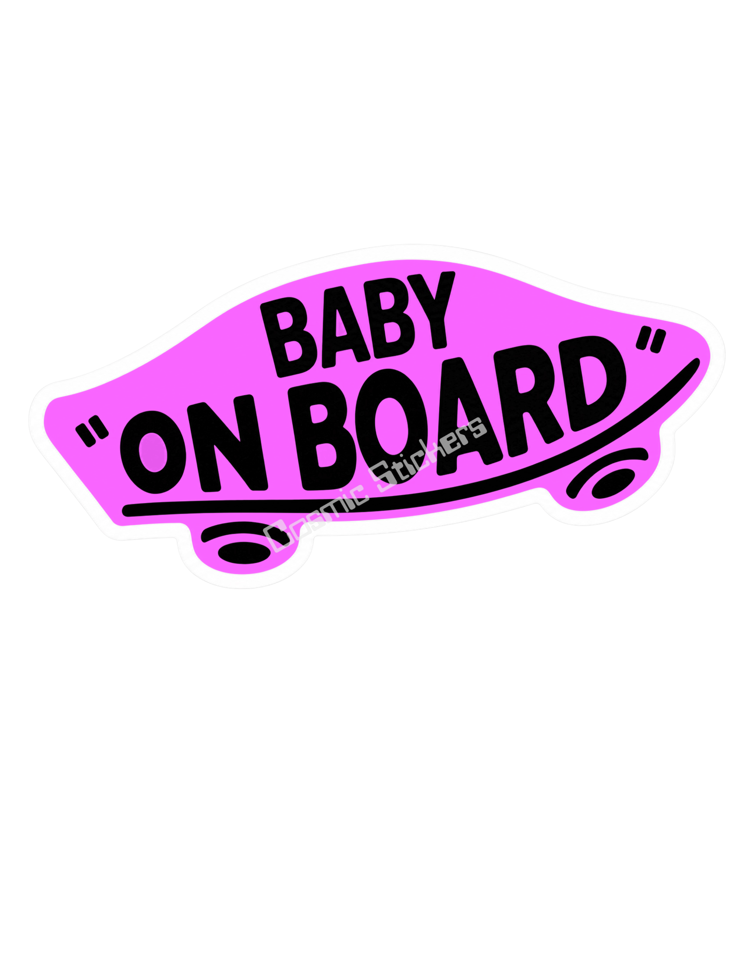 Baby On Board - Pink & Black Skateboard