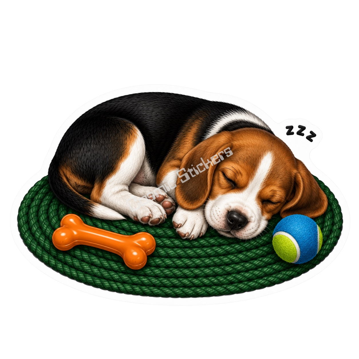 Paws & Dreams - Beagle premium die-cut vinyl sticker by Cosmic Stickers