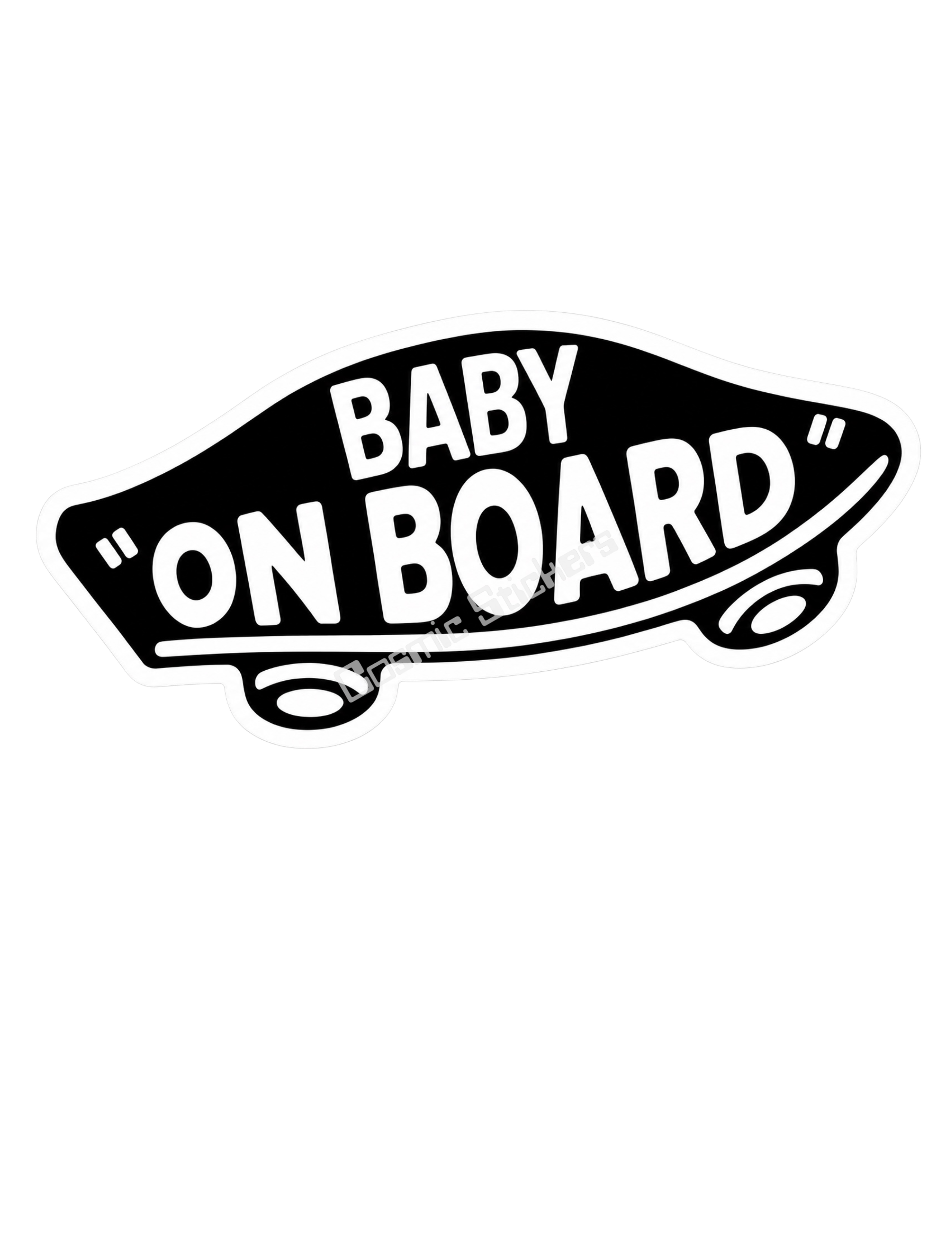 Baby On Board - Black Skateboard