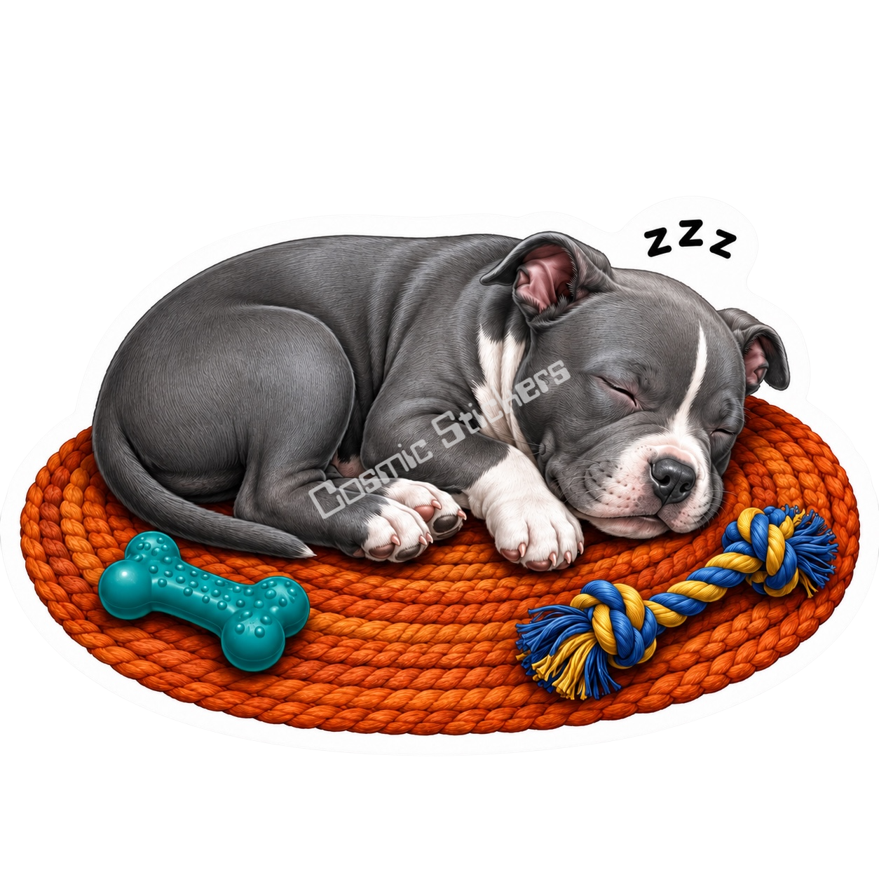 Paws & Dreams - Pit Bull Terrier premium die-cut vinyl sticker by Cosmic Stickers
