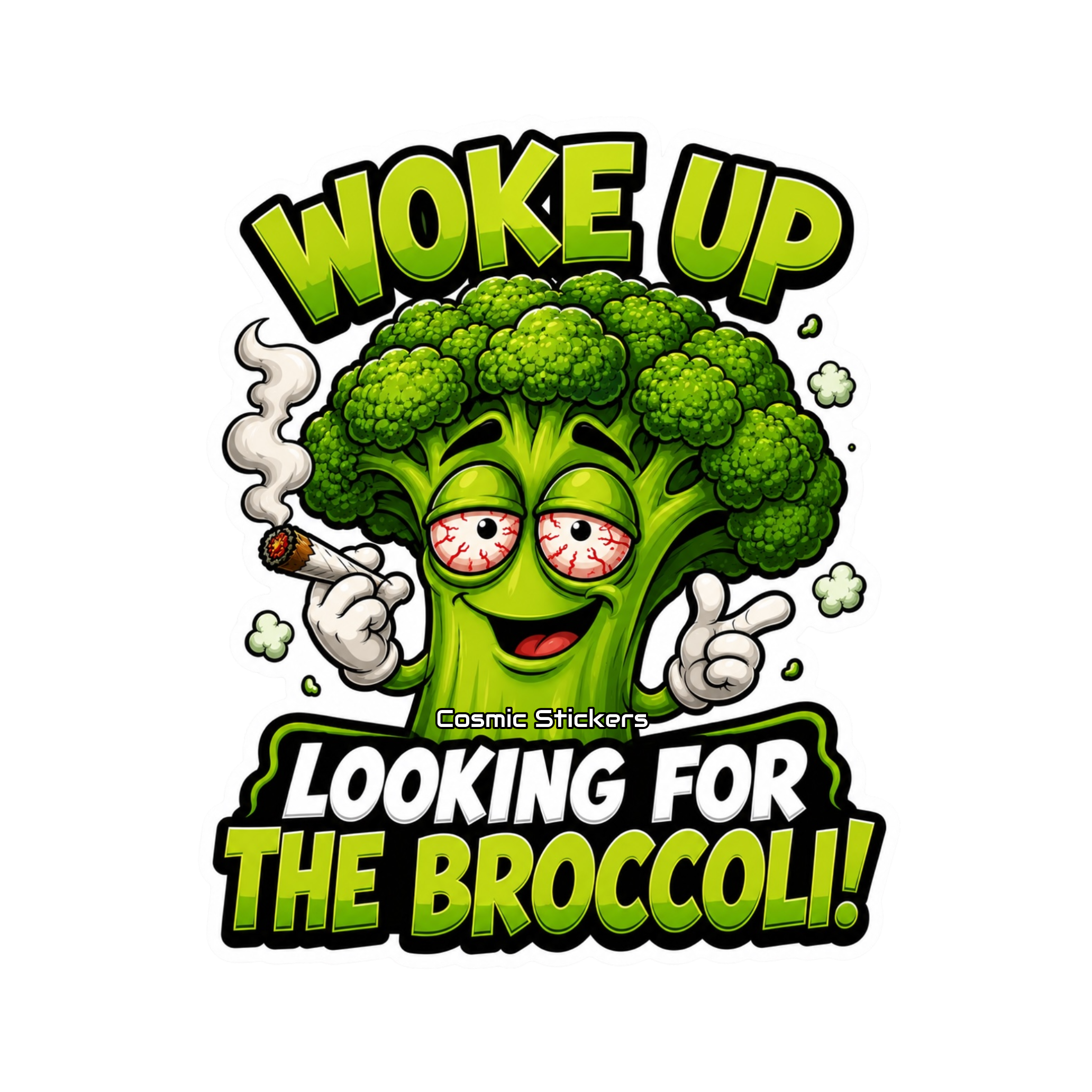 Cosmic 420 •Broccoli• premium die-cut vinyl sticker by Cosmic Stickers