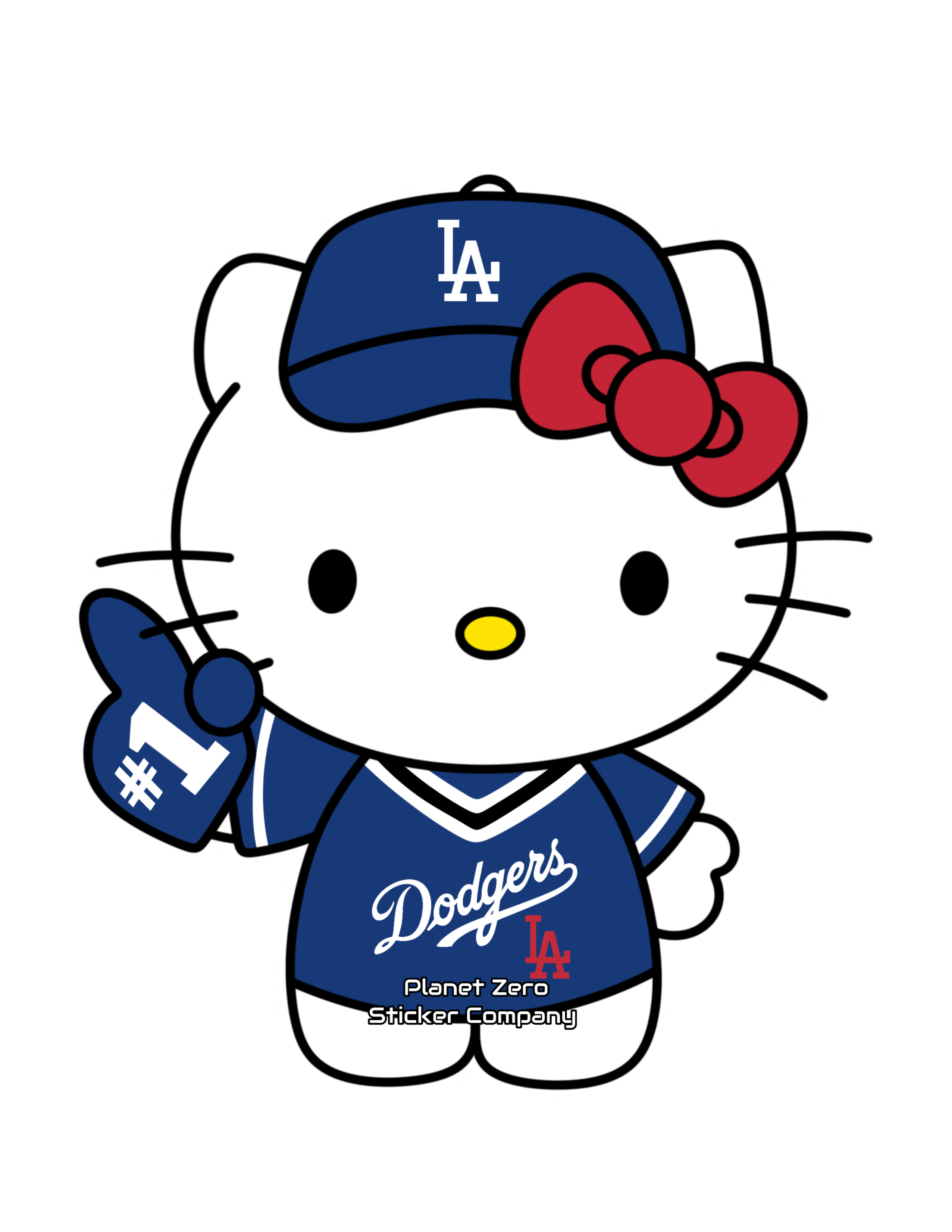Baseball Kitty premium die-cut vinyl sticker by Cosmic Stickers