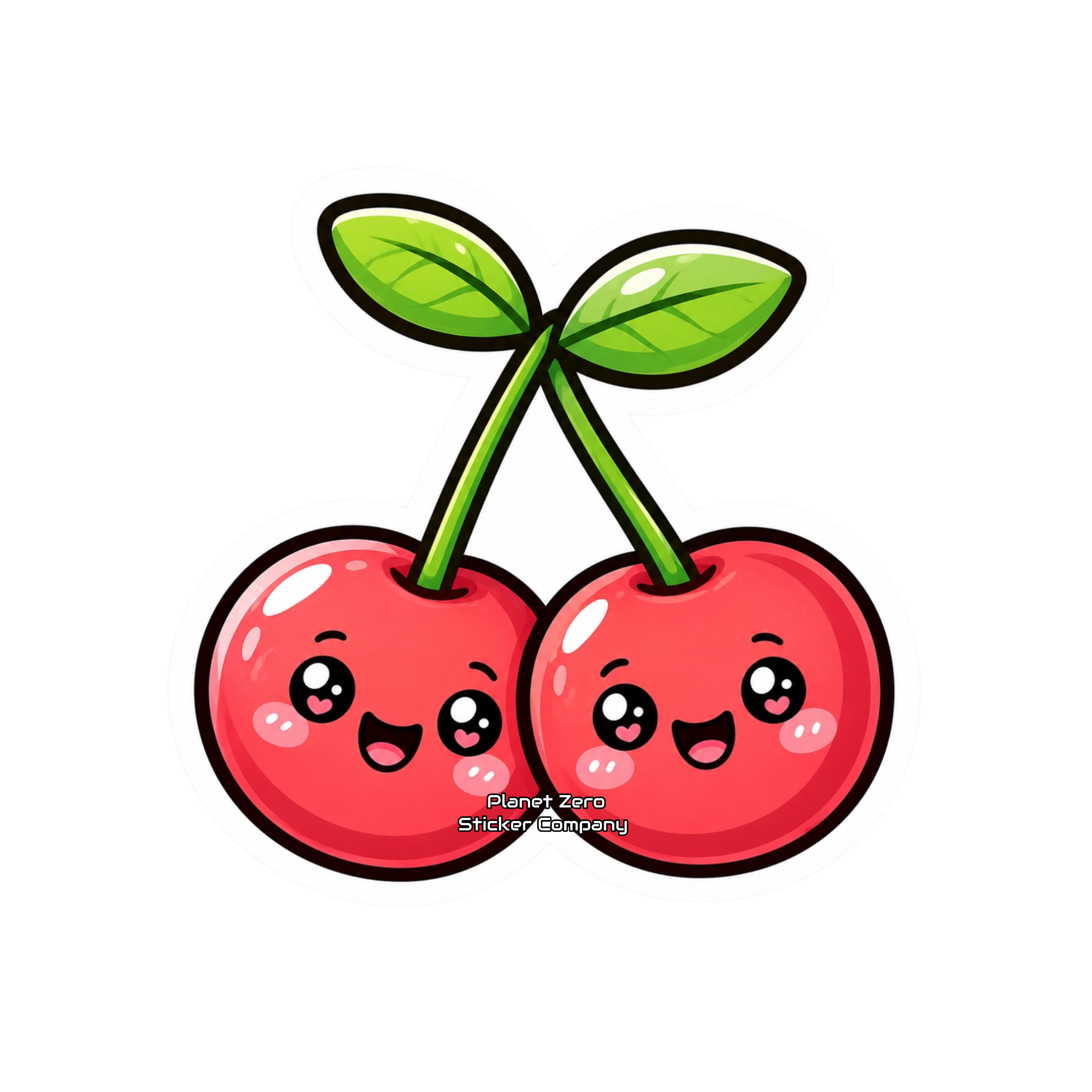 Kawaii Critters •Cherry Love• premium die-cut vinyl sticker by Cosmic Stickers