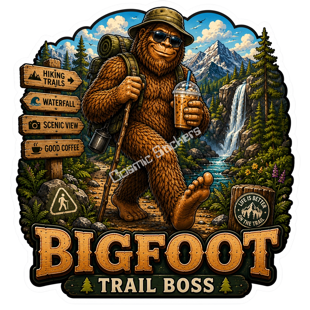 Bigfoot Stickers - Hiking