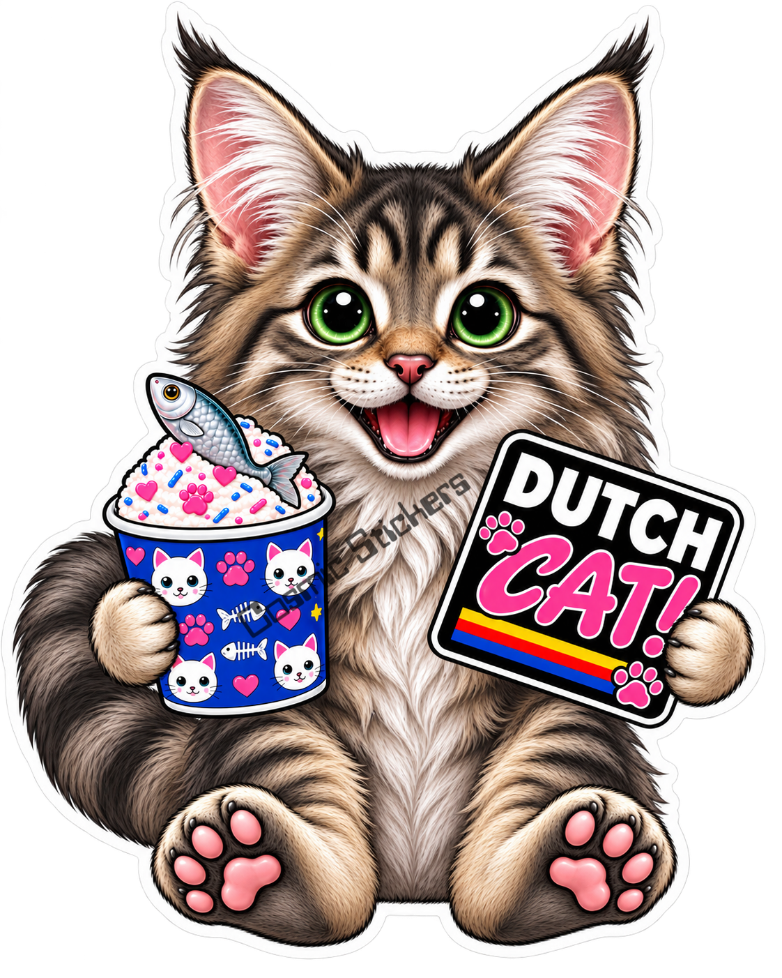 Fan-Made Dutch Cat - Maine Coon Vinyl Sticker