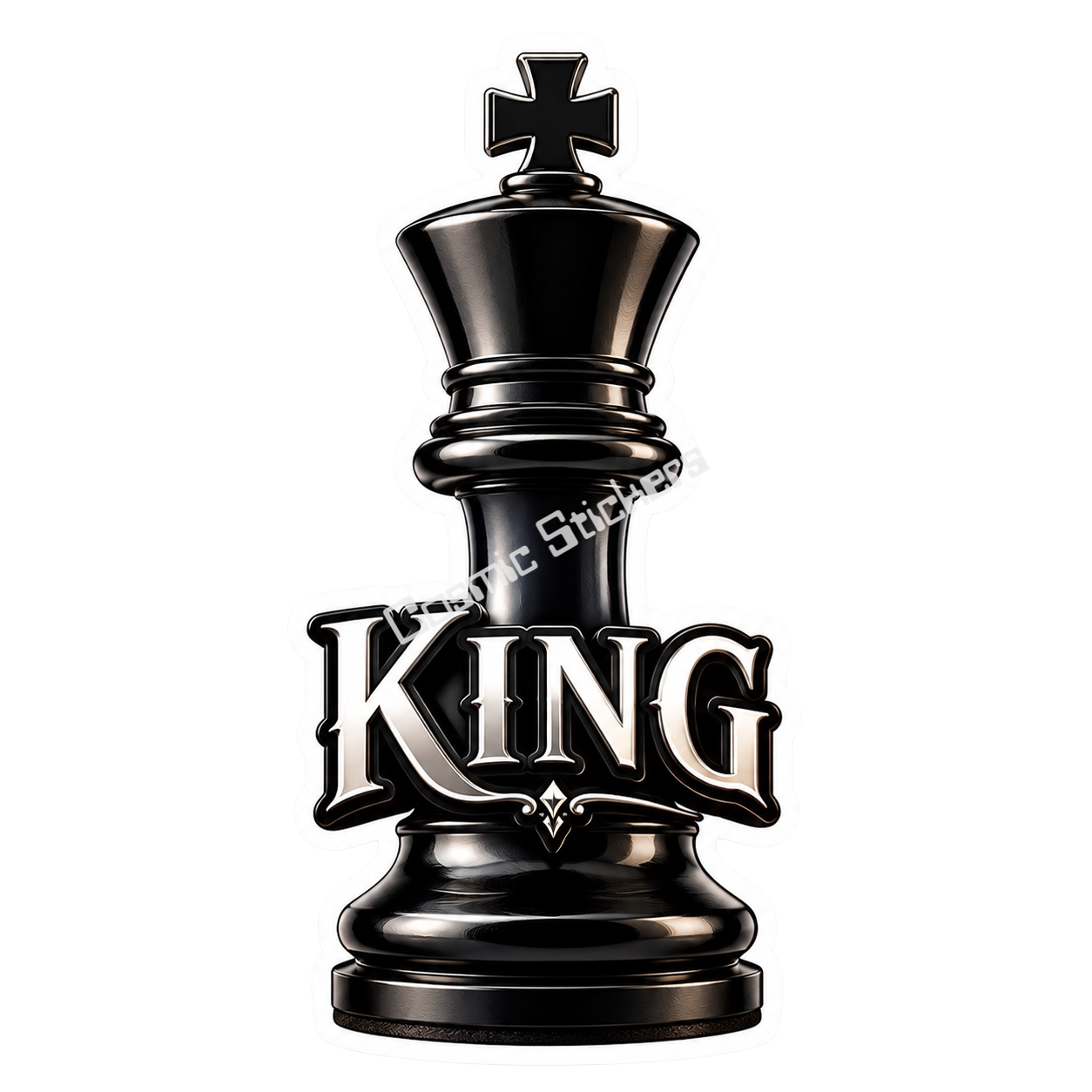 Classic Chess - Black King premium die-cut vinyl sticker by Cosmic Stickers