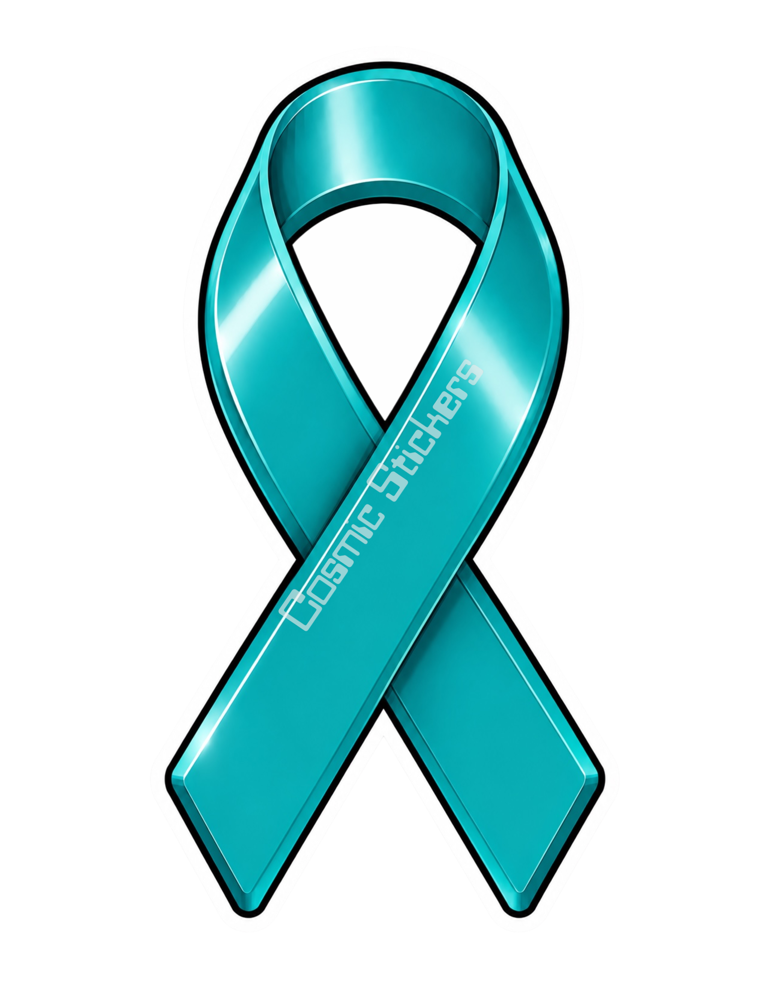 Awareness Ribbon Stickers - Ovarian Cancer
