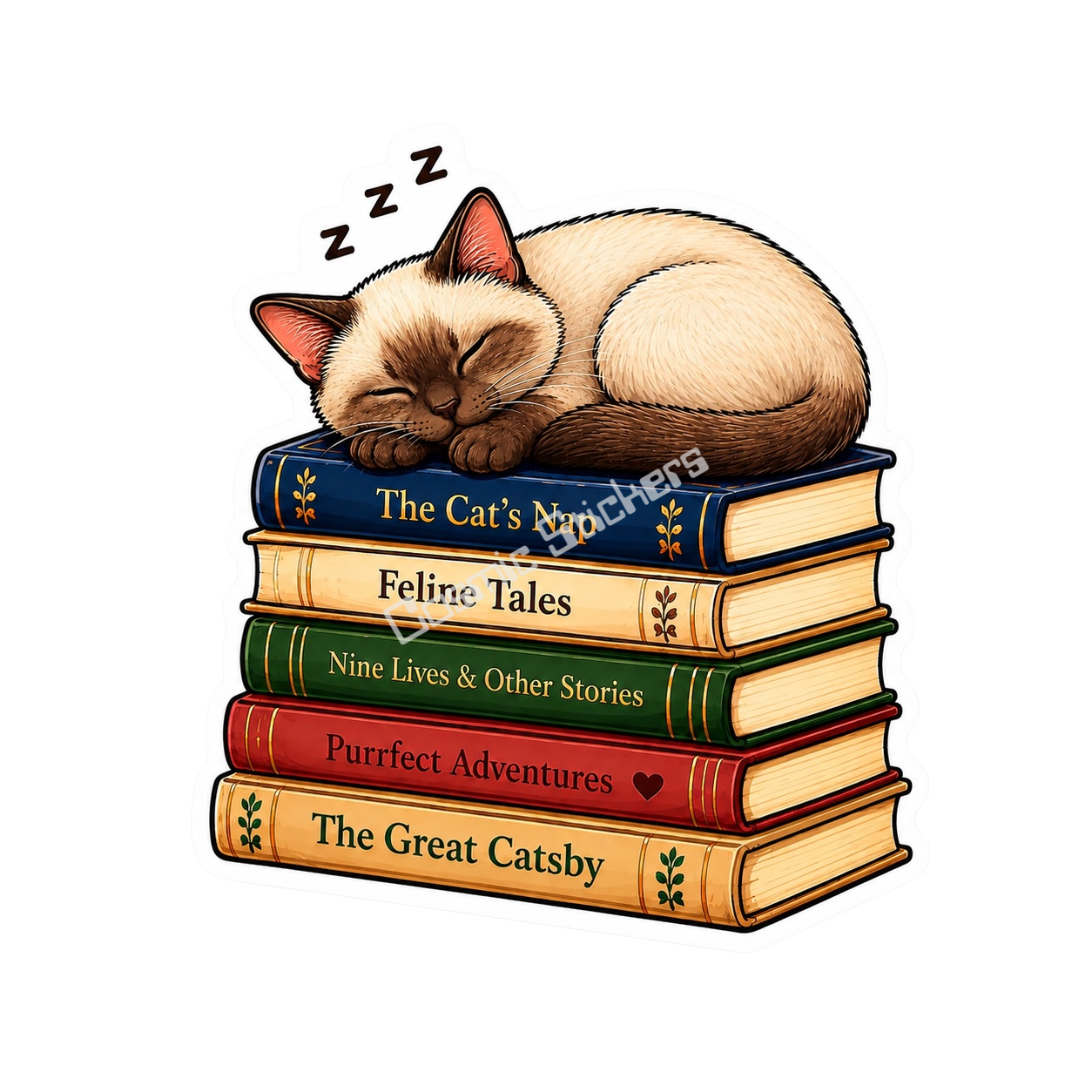 The Cat Nap Collection - Siamese premium die-cut vinyl sticker by Cosmic Stickers