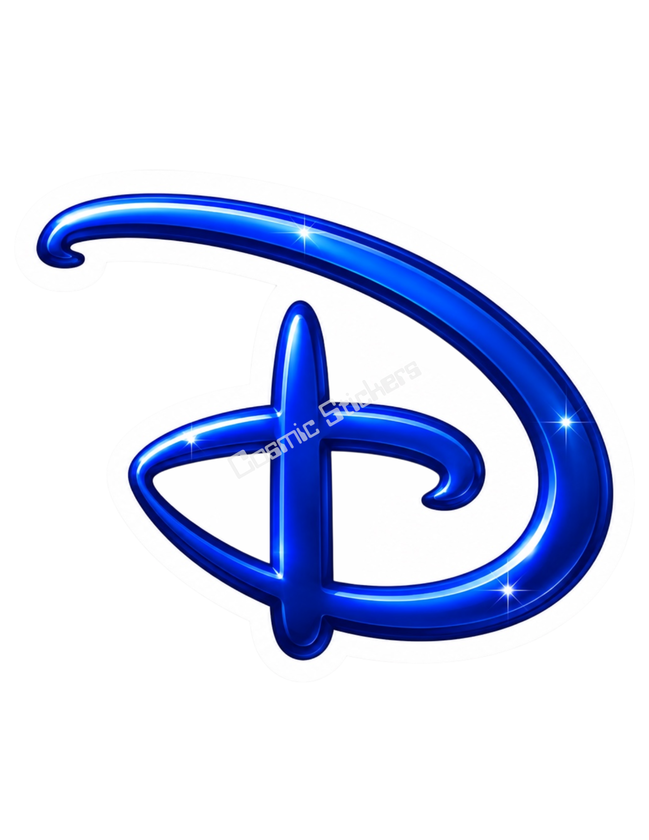 “D” Land Theme Park - Blue Glossy premium die-cut vinyl sticker by Cosmic Stickers
