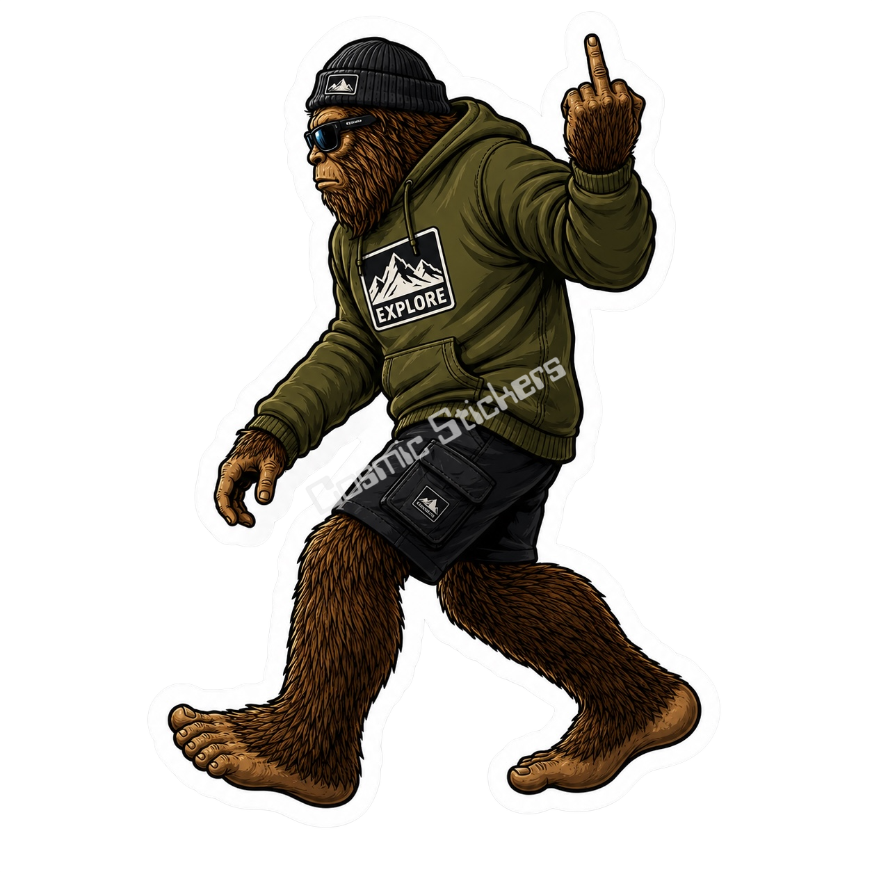 Bigfoot Stickers - Middle Finger