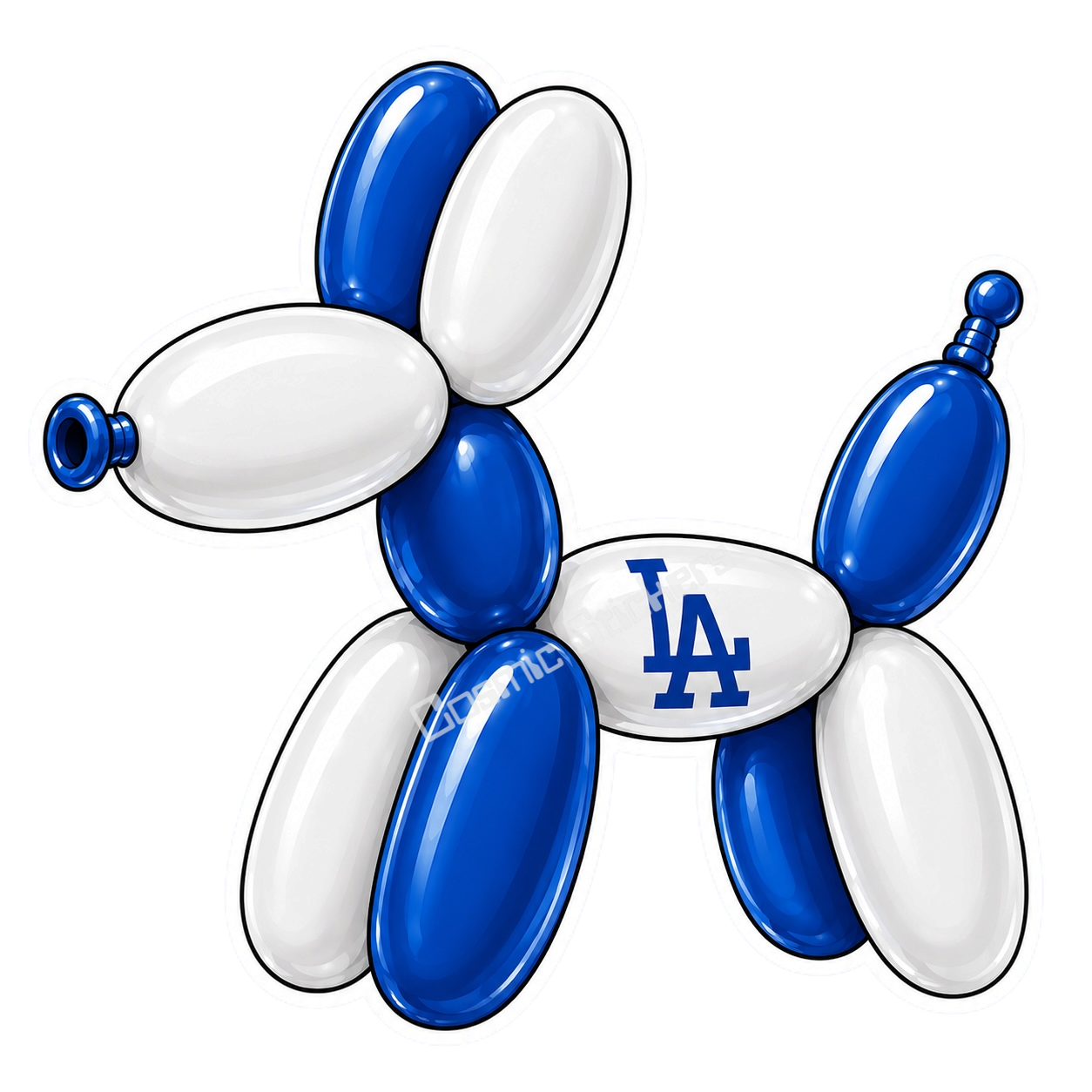 Balloon Animal Stickers - Dark Blue & White w/ LA Logo