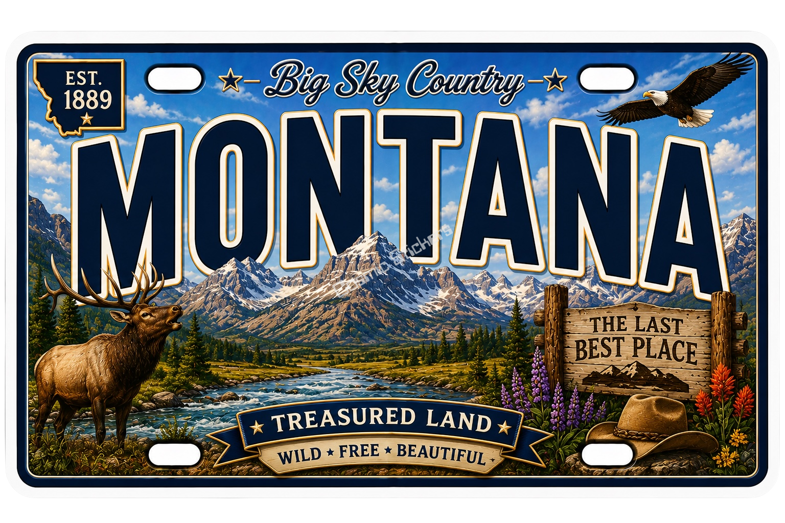 50 State License Plate Sticker Collection •MT• premium die-cut vinyl sticker by Cosmic Stickers