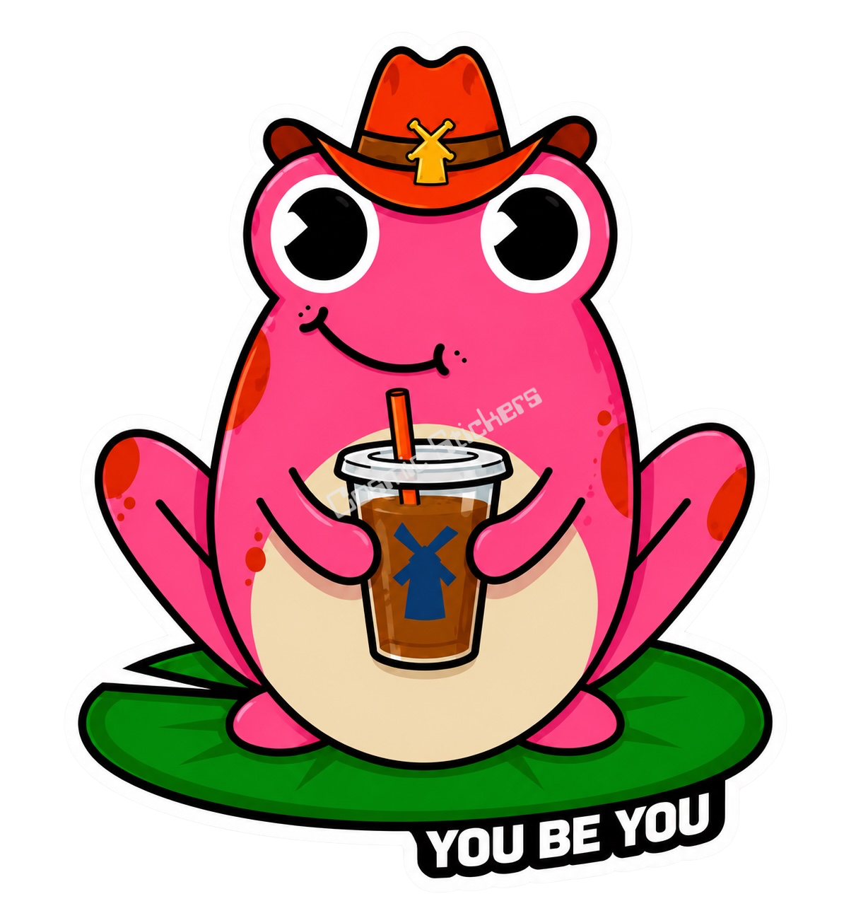 Dutch Coffee Frogs - Pink Frog W/ Cowboy Hat