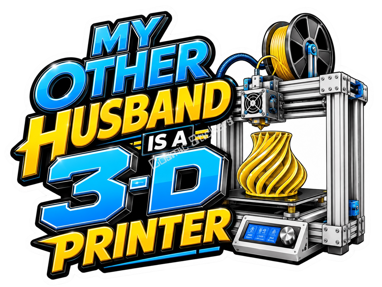 3D Printing Husband premium die-cut vinyl sticker by Cosmic Stickers
