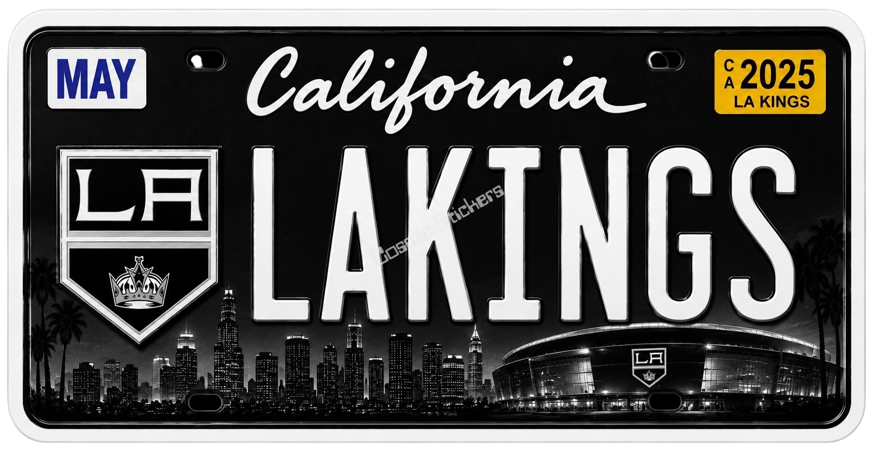 Sports Team License Plate Frame Sticker - LA Kings premium die-cut vinyl sticker by Cosmic Stickers