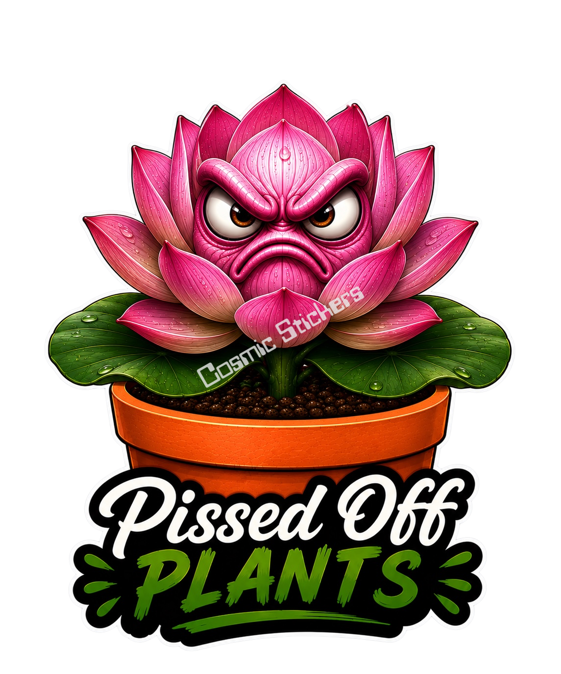 Pissed Off Plants – Leaf Me Alone Vinyl Sticker