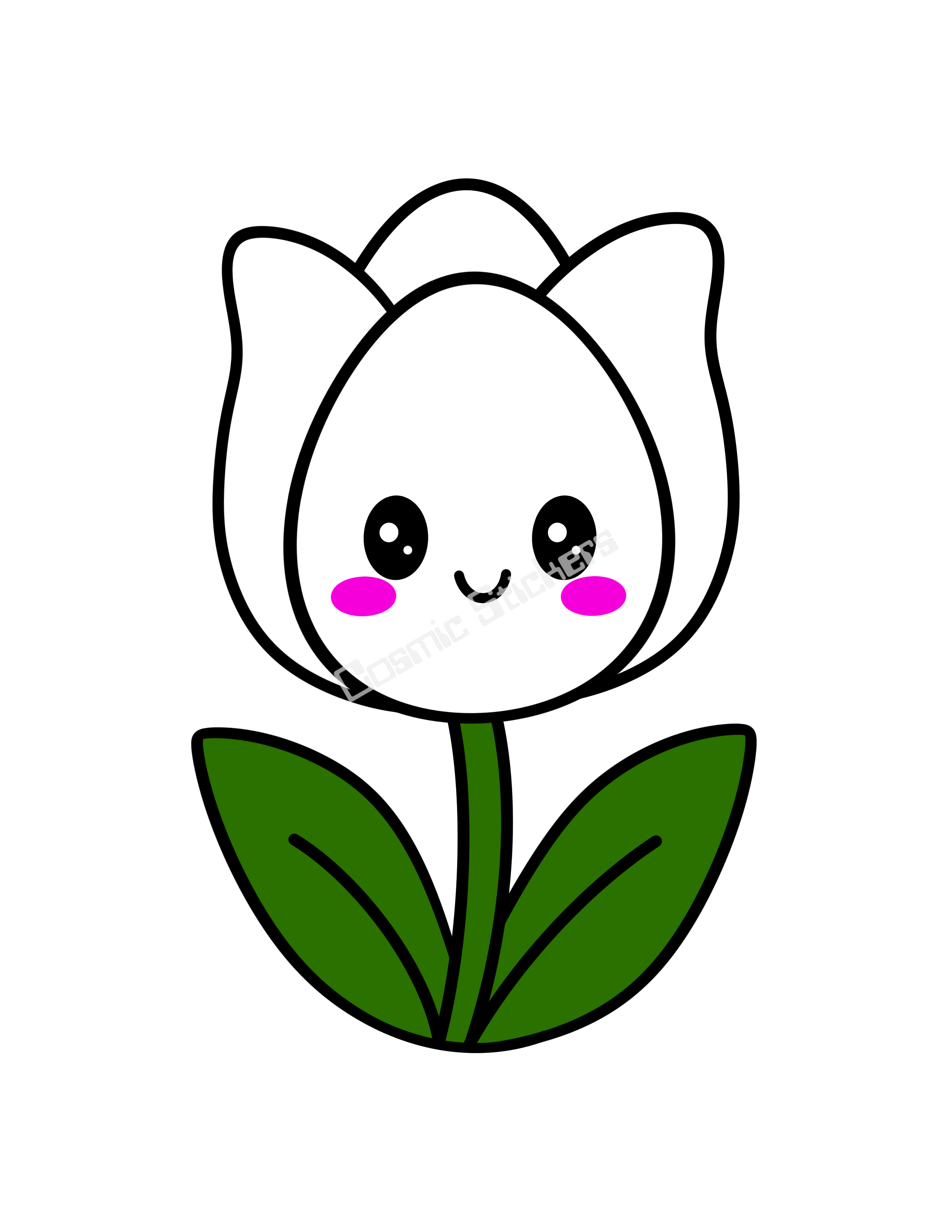 Cosmic Stickers- White Tulip