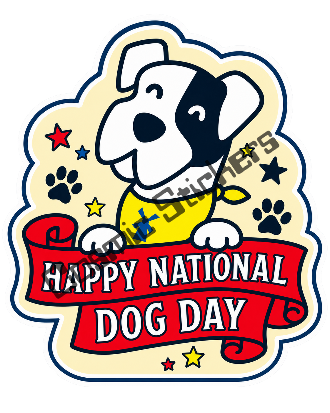 Fan-Made Dutch Bros Happy National Dog Day Sticker