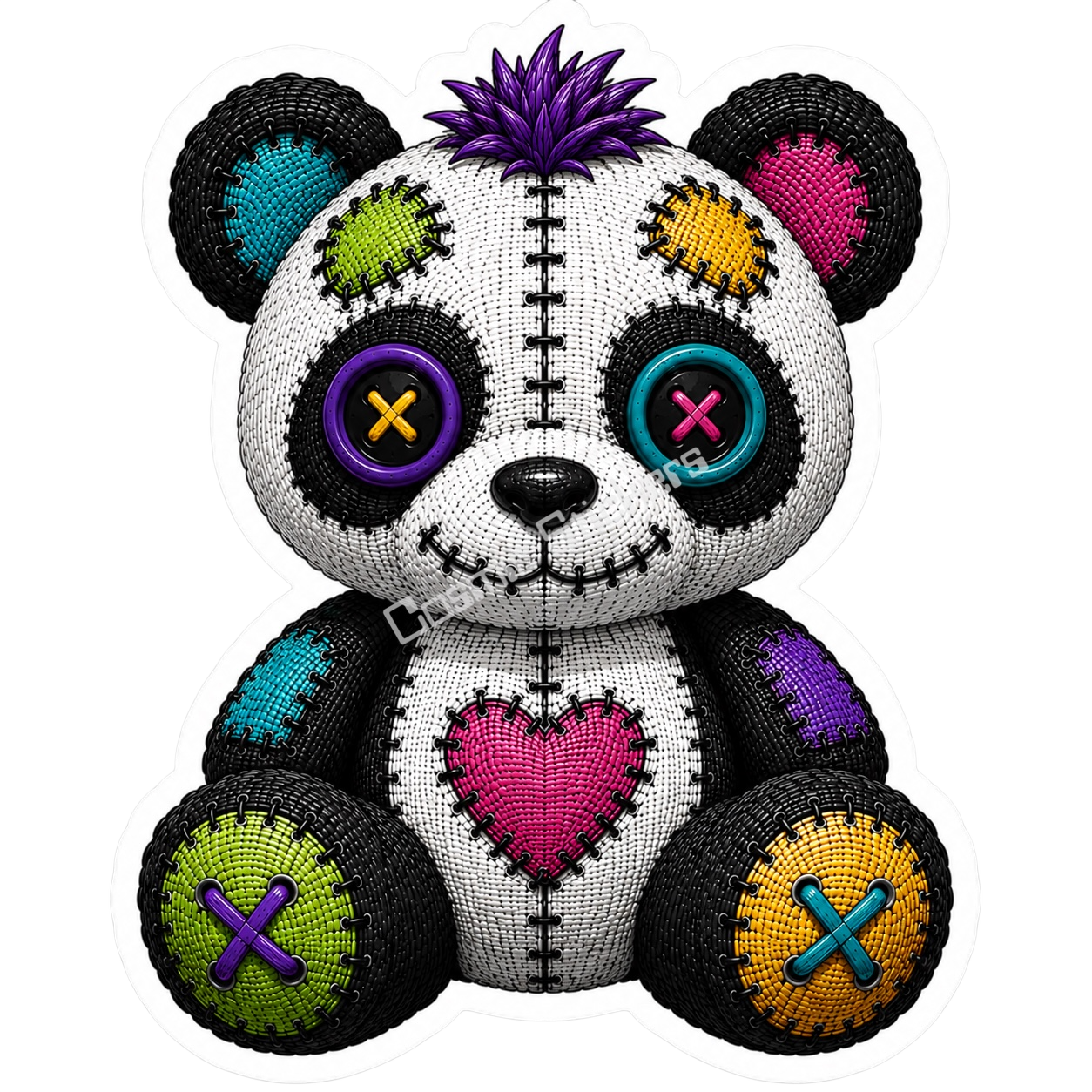 Adorable & Disturbed - Animal Collection - Panda premium die-cut vinyl sticker by Cosmic Stickers