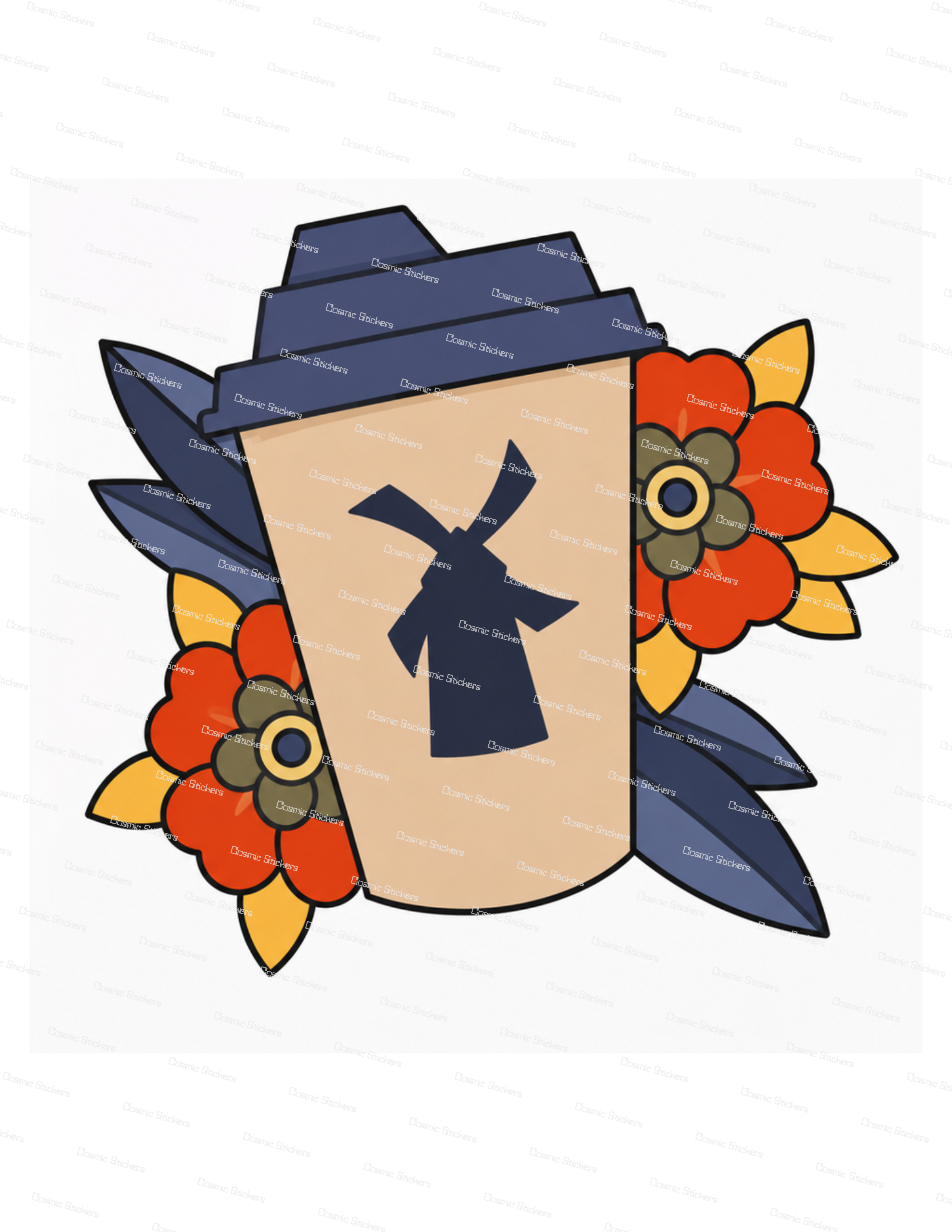Dutch Bros Floral Cup | Dutch Bros Inspired Fan-Made Sticker