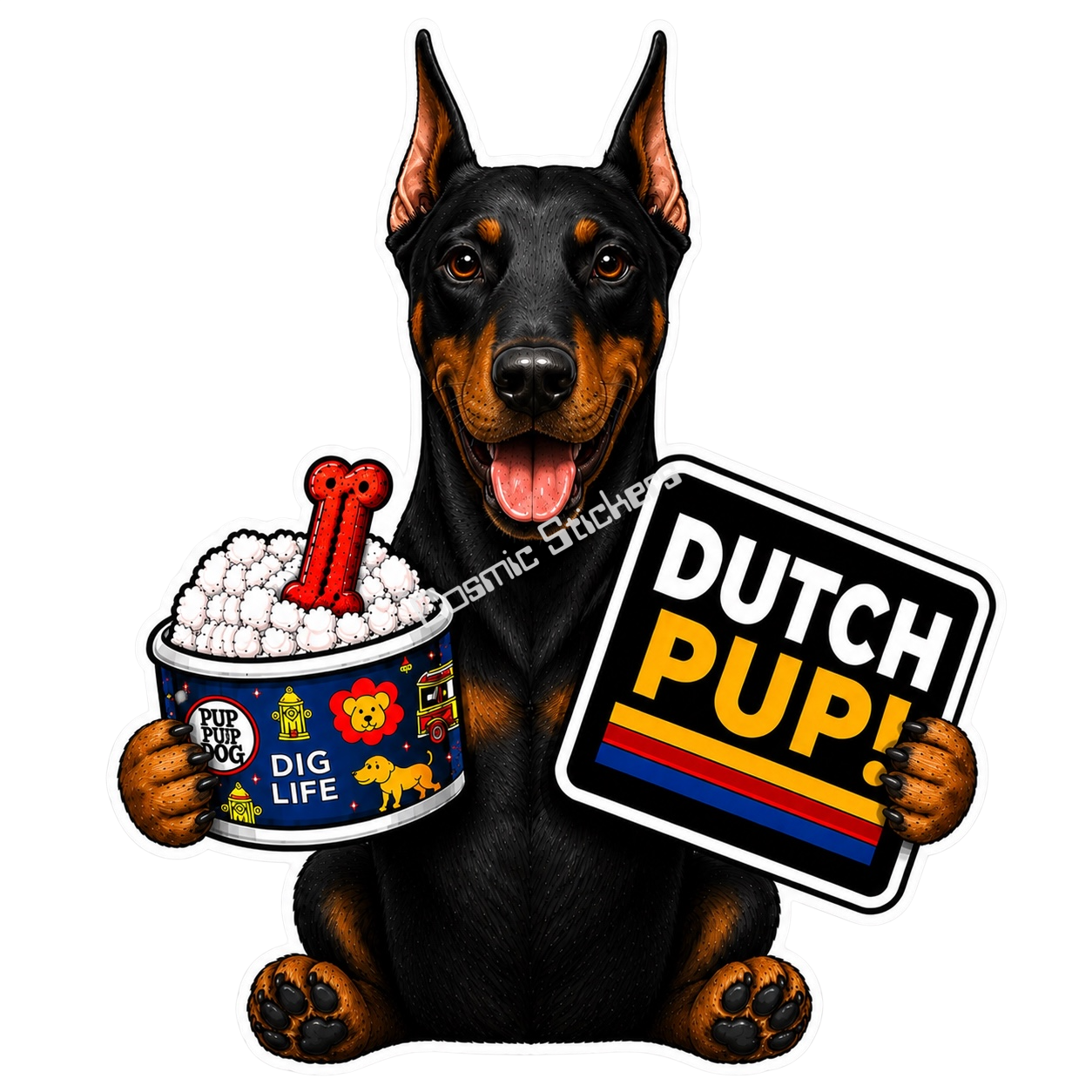 Fan-Made Dutch Pups! - Doberman Pinscher Vinyl Sticker