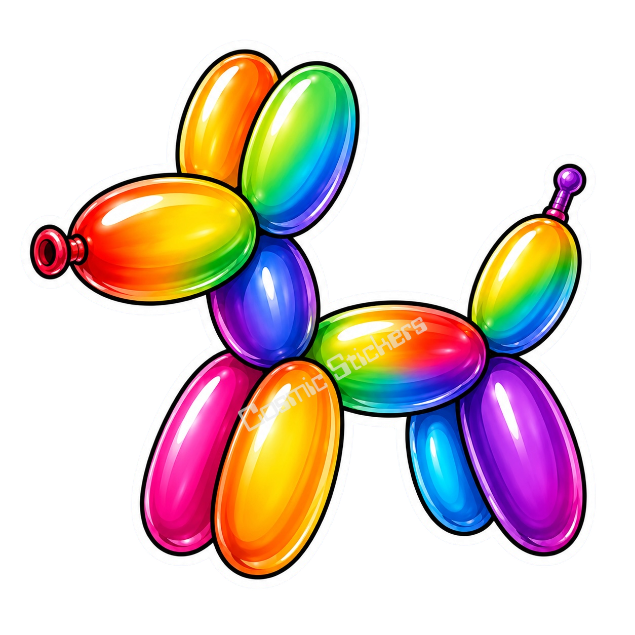 Balloon Animal Stickers - Rainbow