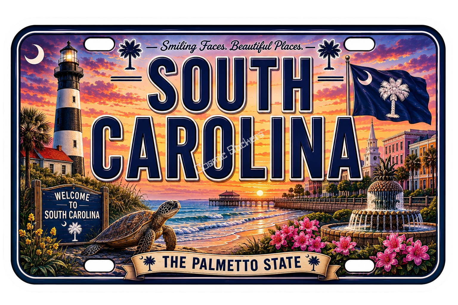50 State License Plate Sticker Collection •SC• premium die-cut vinyl sticker by Cosmic Stickers