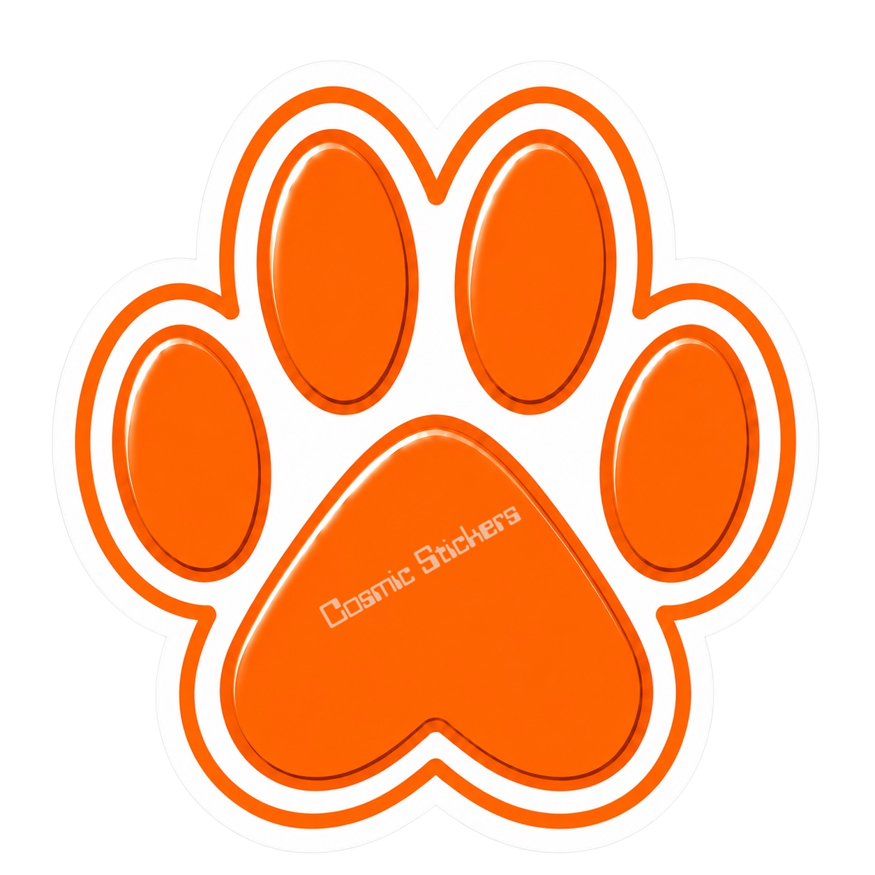 Dog Paw Print - Orange