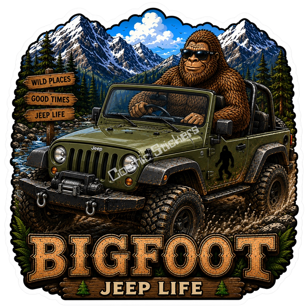 Bigfoot Stickers - Jeep Life