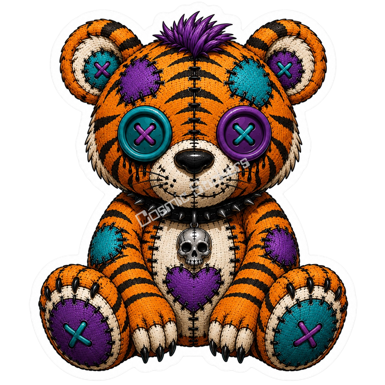 Adorable & Disturbed - Animal Collection - Tiger premium die-cut vinyl sticker by Cosmic Stickers