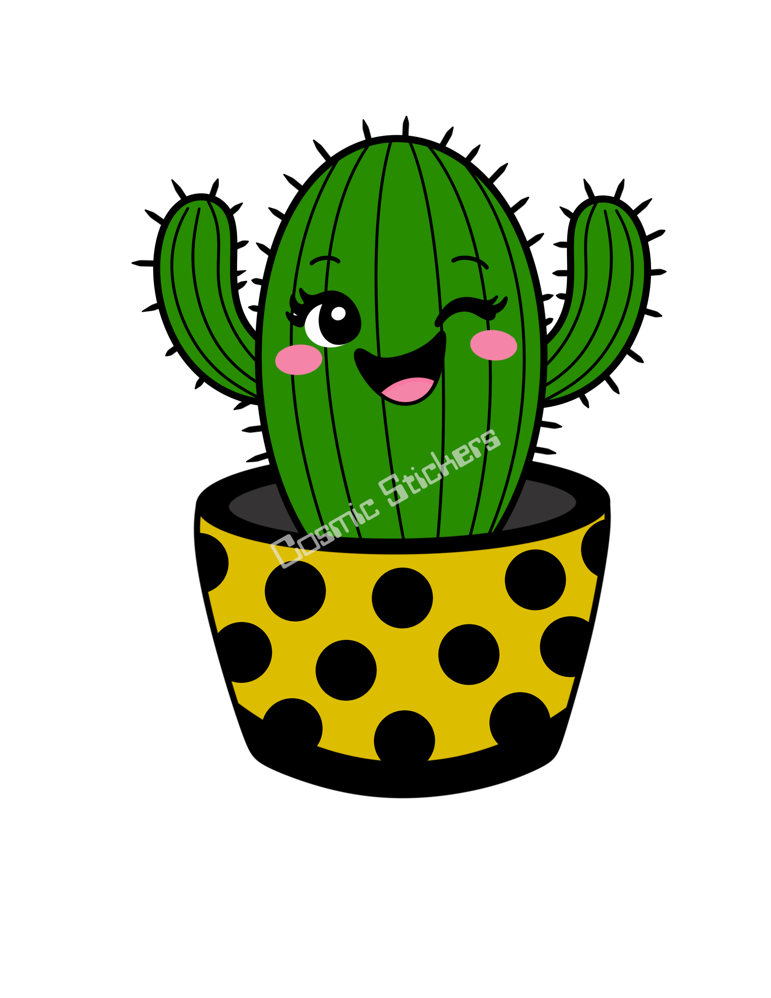 Cosmic Stickers - Yellow Cactus