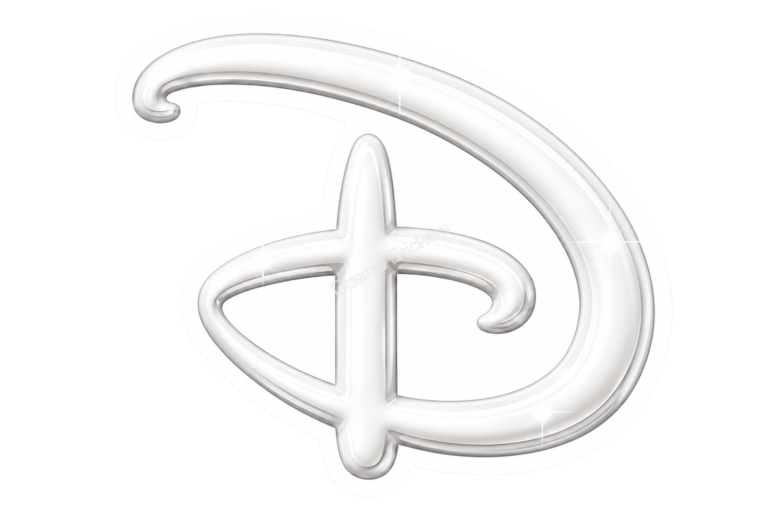 “D” Land Theme Park - White Glossy premium die-cut vinyl sticker by Cosmic Stickers