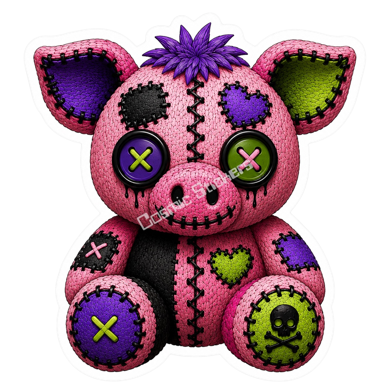 Adorable & Disturbed - Animal Collection - Pig premium die-cut vinyl sticker by Cosmic Stickers