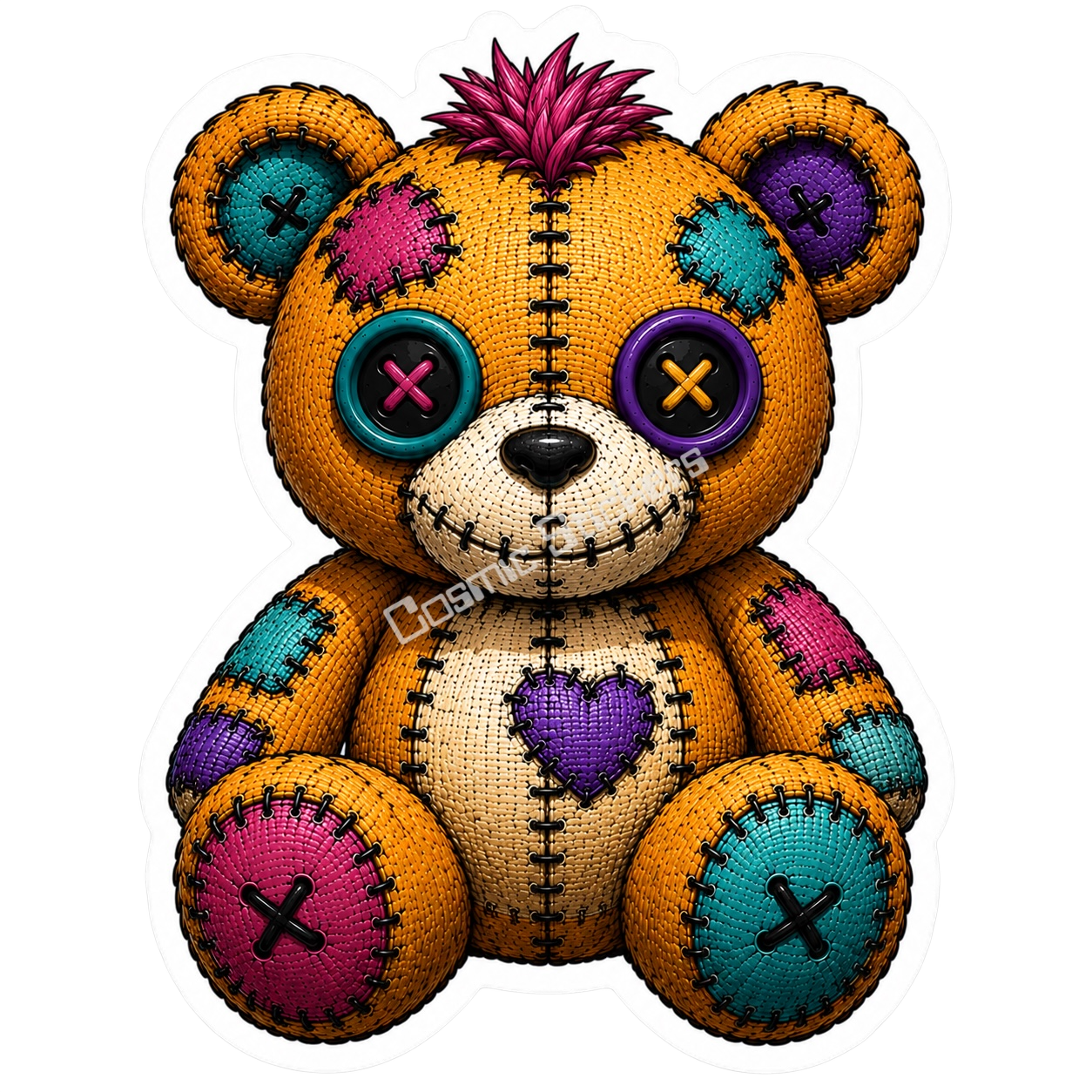 Adorable & Disturbed - Animal Collection - Orange Bear premium die-cut vinyl sticker by Cosmic Stickers