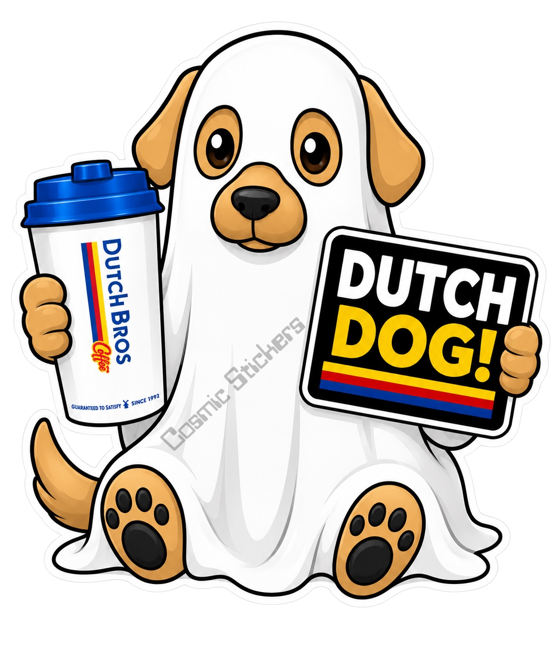 Fan-Made Boo Crew – Phantom Pick-Me-Up | Dutch Bros Inspired Vinyl Sticker