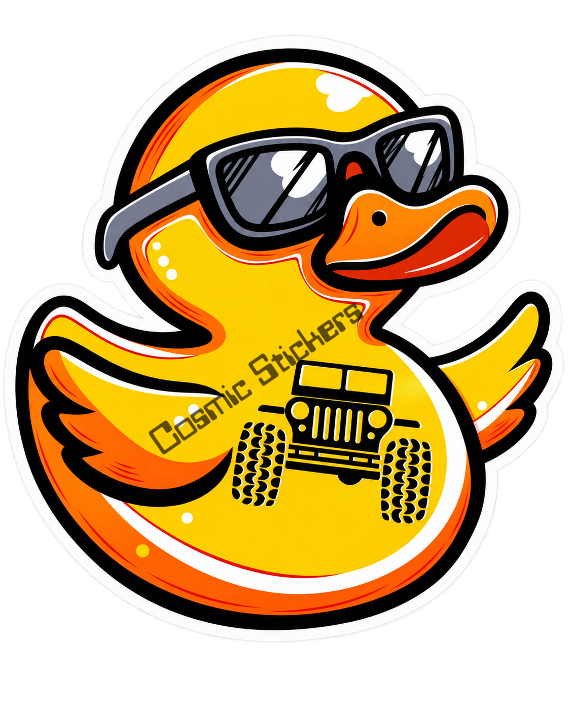 Fan-Made Rubber Duck with Jeep Tattoo Vinyl Sticker