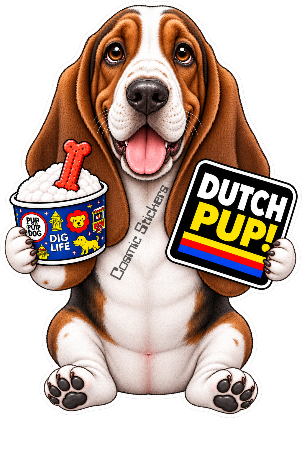 Fan-Made Dutch Pups! - Basset Hound Vinyl Sticker