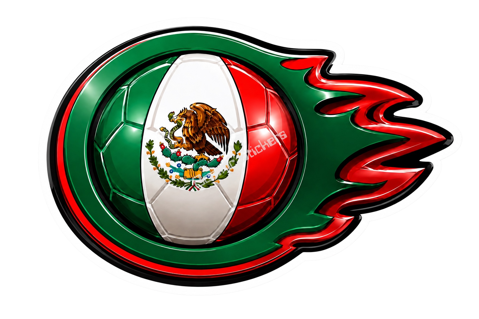 Soccer Ball w/Flames (Mexico)
