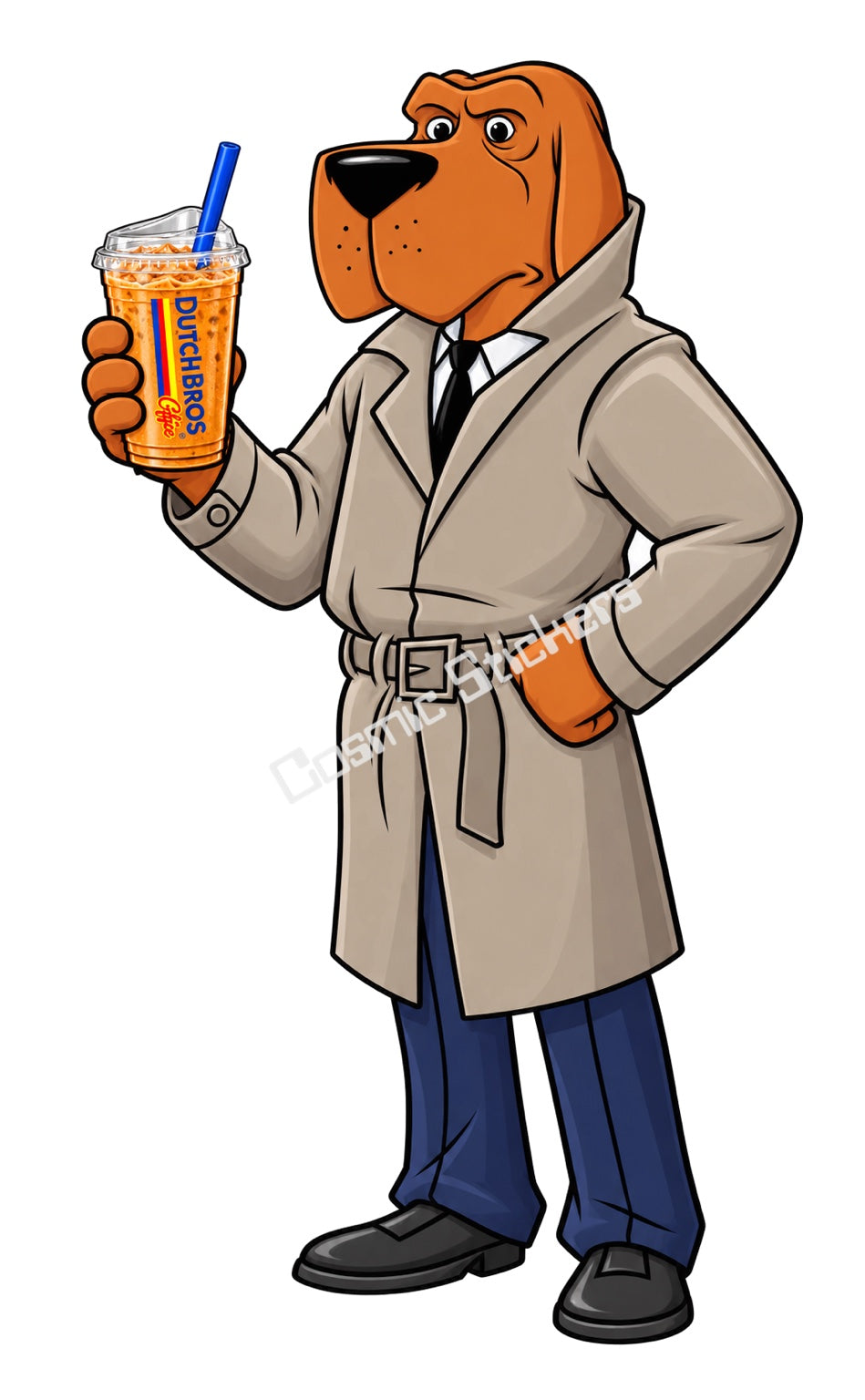 Fan-Made Detective Hound Dutch Bros Iced Coffee Sticker
