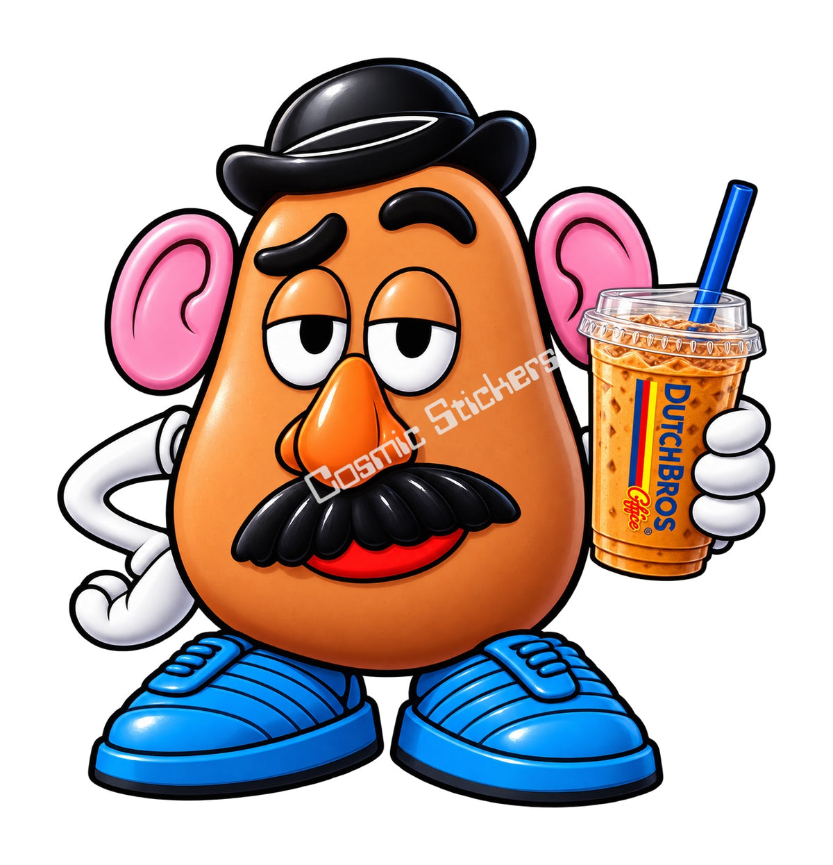 Fan-Made Mr. Potato Head Dutch Bros Iced Coffee Sticker