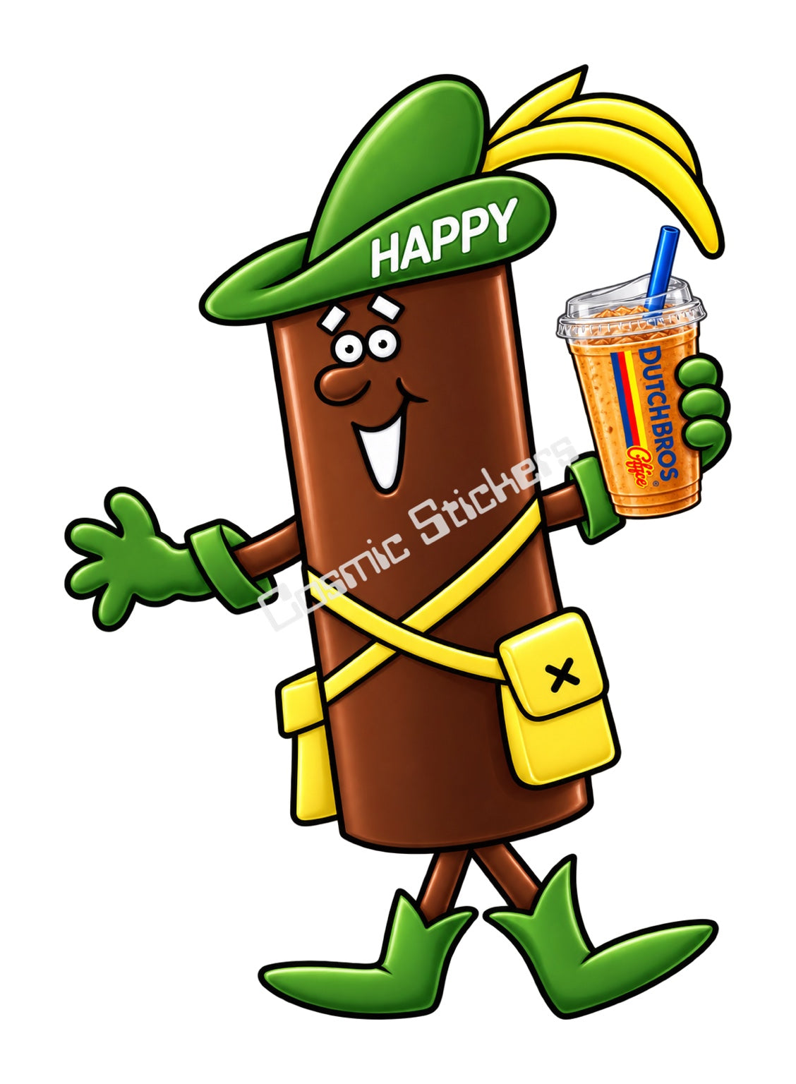 Fan-Made Happy Chocolate Bar Dutch Bros Iced Coffee Sticker