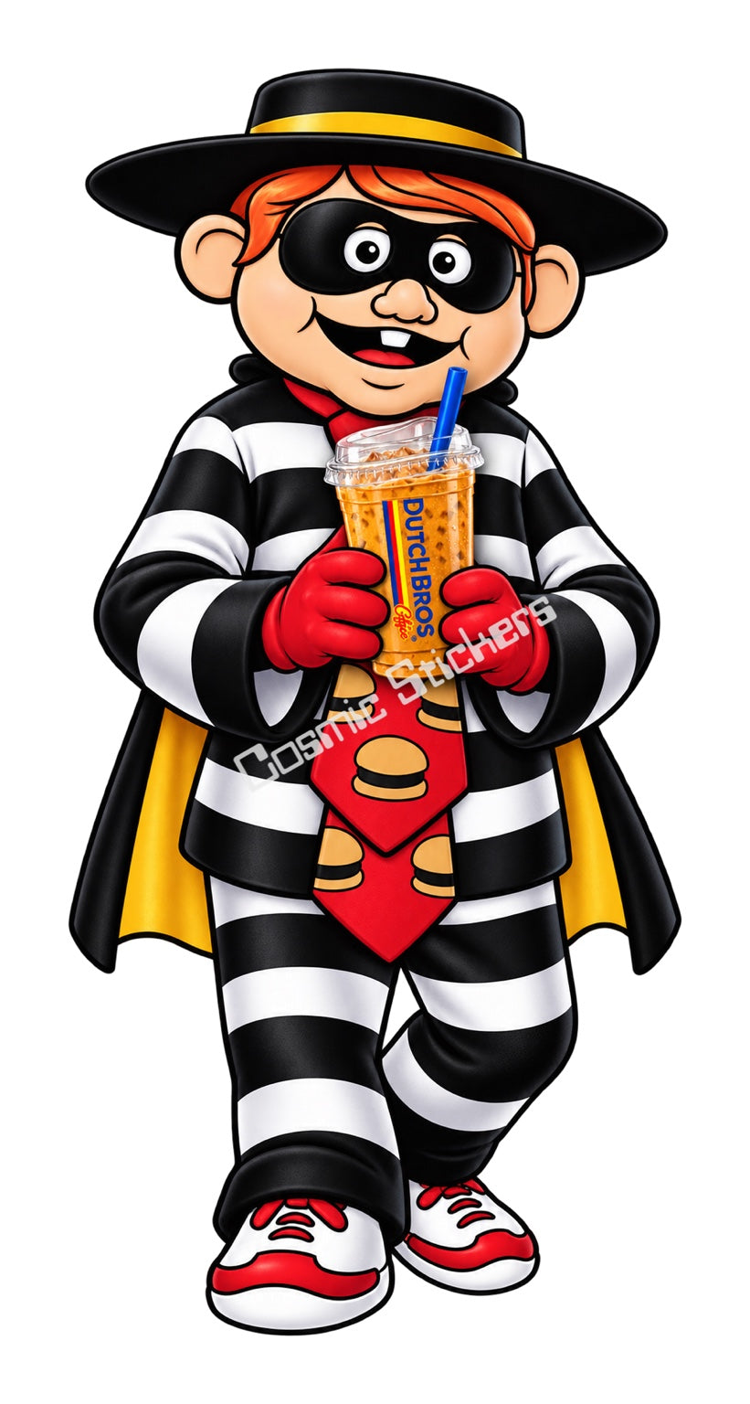 Fan-Made Hamburglar Dutch Bros Iced Coffee Sticker