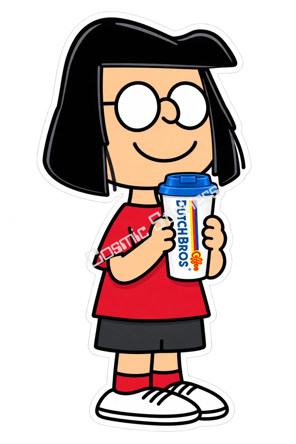 Marcie Hot Coffee sticker with Cosmic Stickers watermark