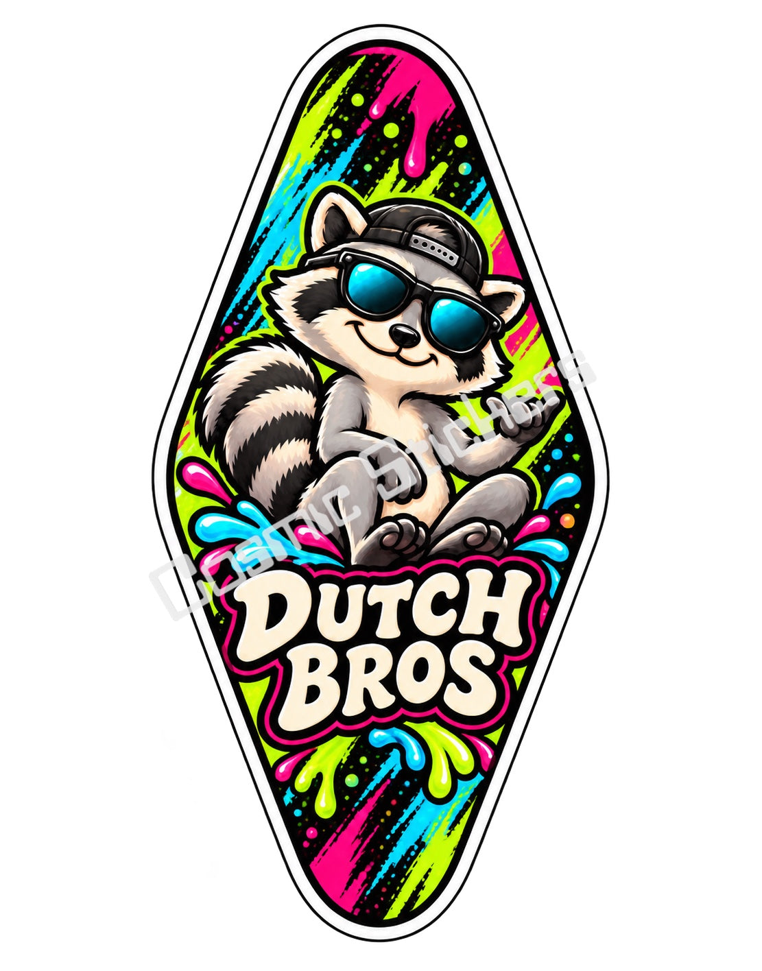 Fan Made Dutch Bros Graffiti Raccoon Motel Key Sticker