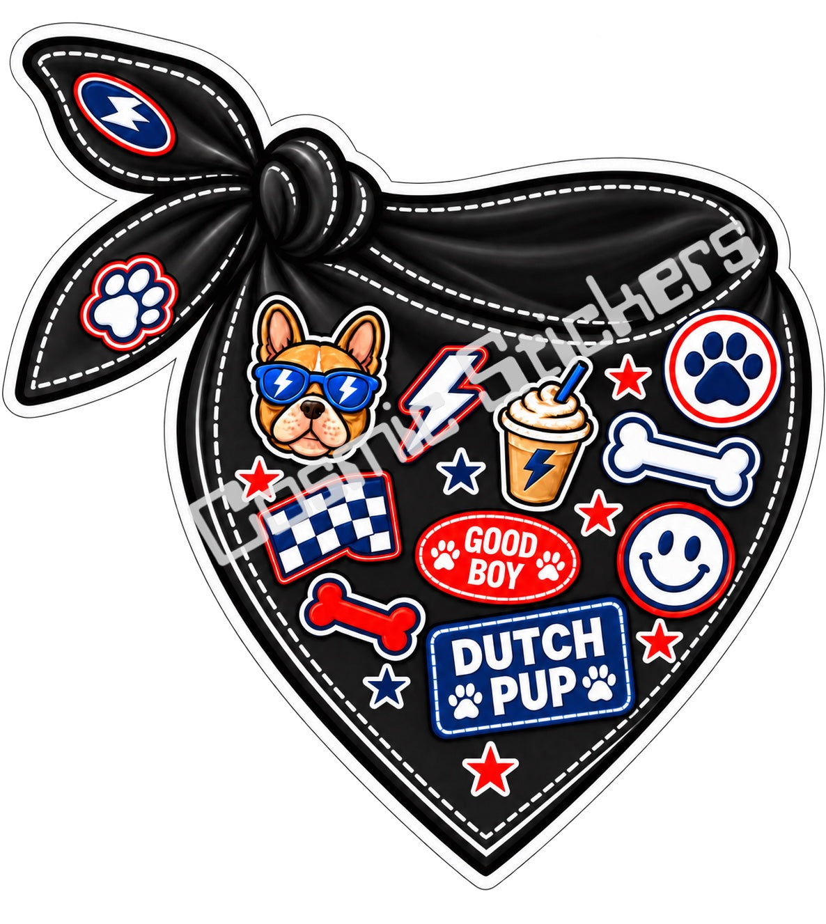 Fan-made Dutch Pup black bandana sticker