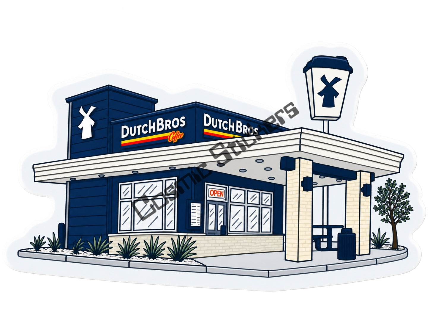 Fan-made Dutch Bros drive-thru storefront sticker