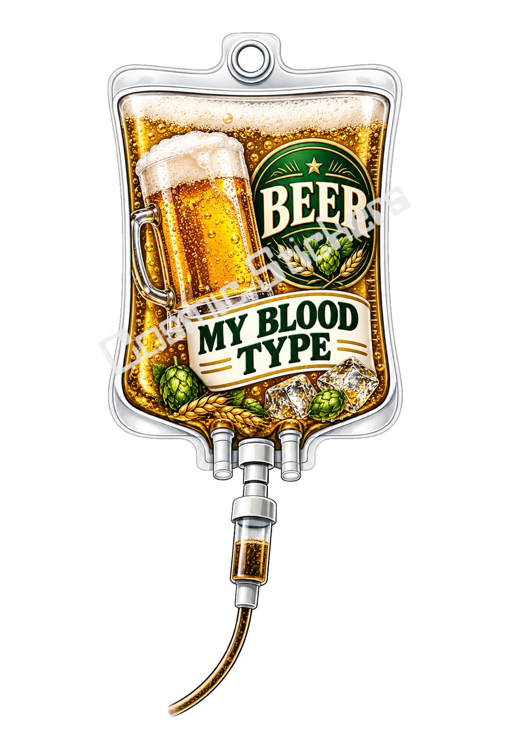 Beer My Blood Type vinyl sticker